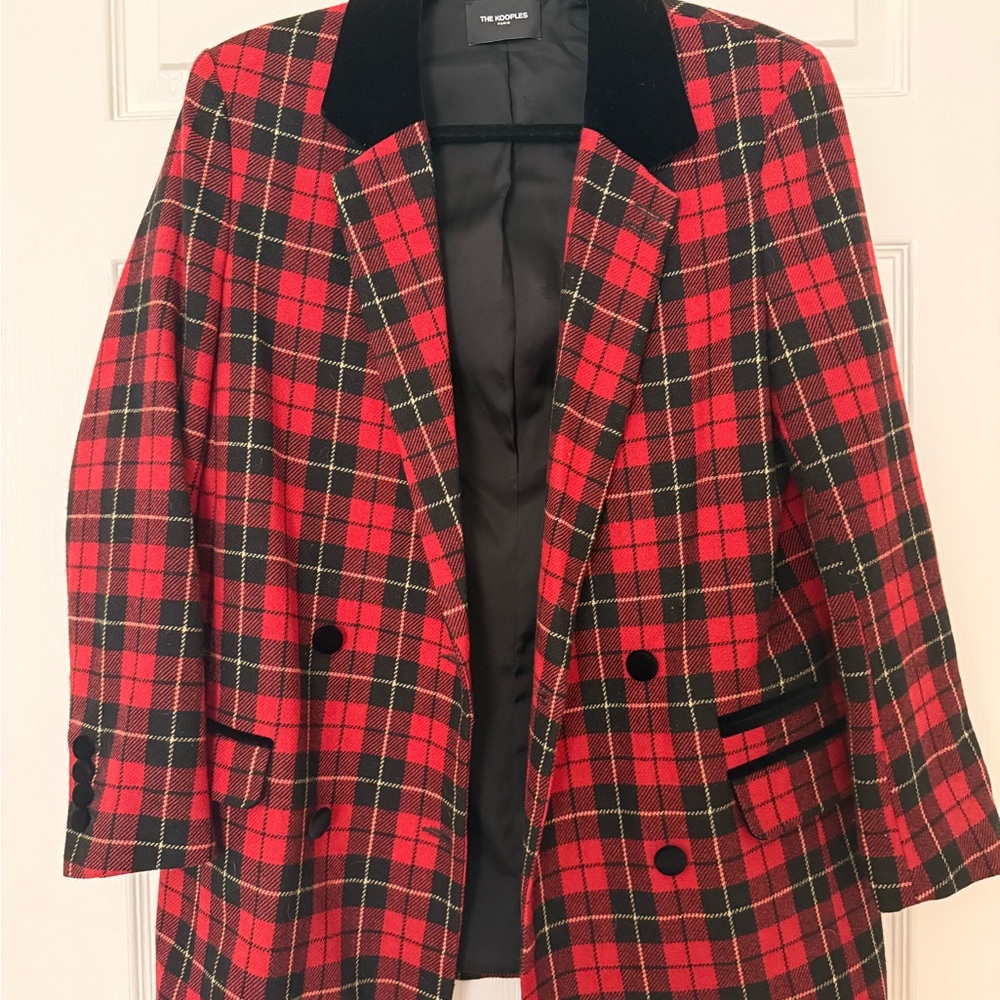 The Kooples Black Velvet Collar Blazer